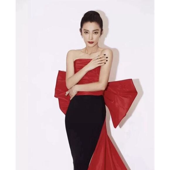 Ralph Lauren Collection Silk Red Bow Train Faille Blouse Bustier Top Corset $3k - Picture 6 of 16